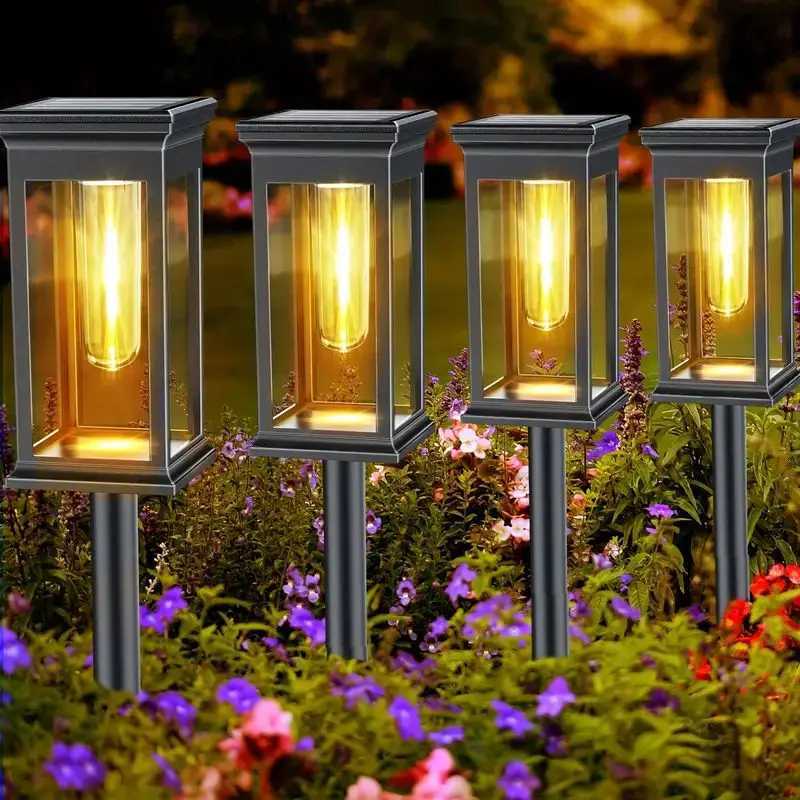 Solar Pathway Lights Outdoor Solar Lighting Garden Lamp Waterproof Landscape Lights Walkway Driveway Lawn Light Garden Decor NewXJ250606