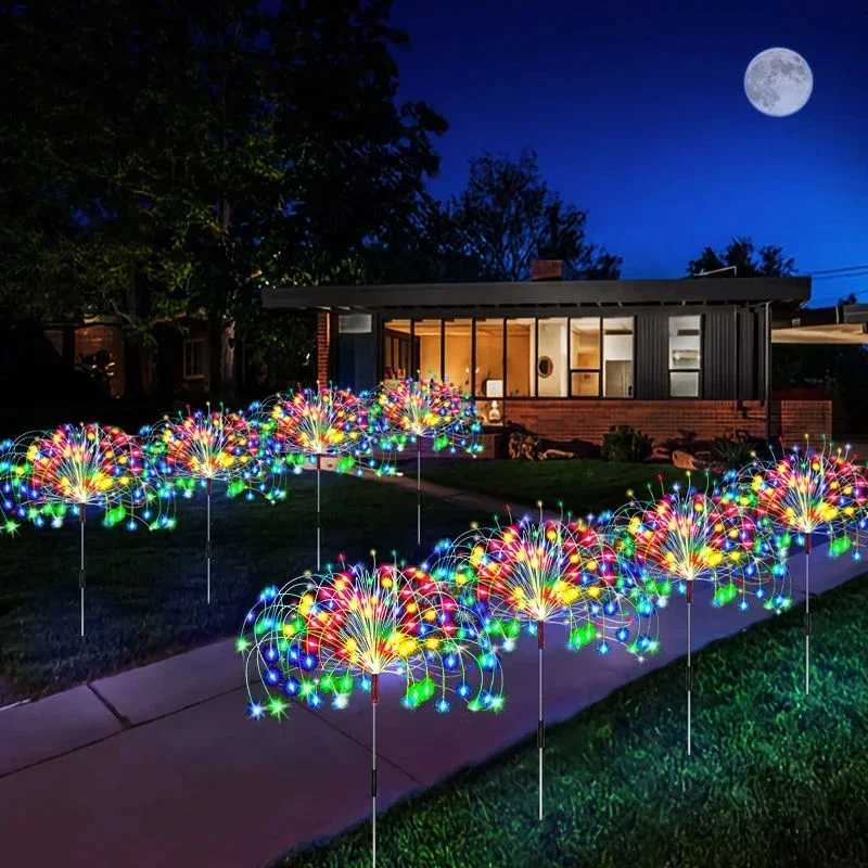 Solar LED Lights Solar Firework Fairy Light Outdoor Garden Decor Pathway Lights Waterproof Yard Lawn Patio Landscape Decor LightXJ250606