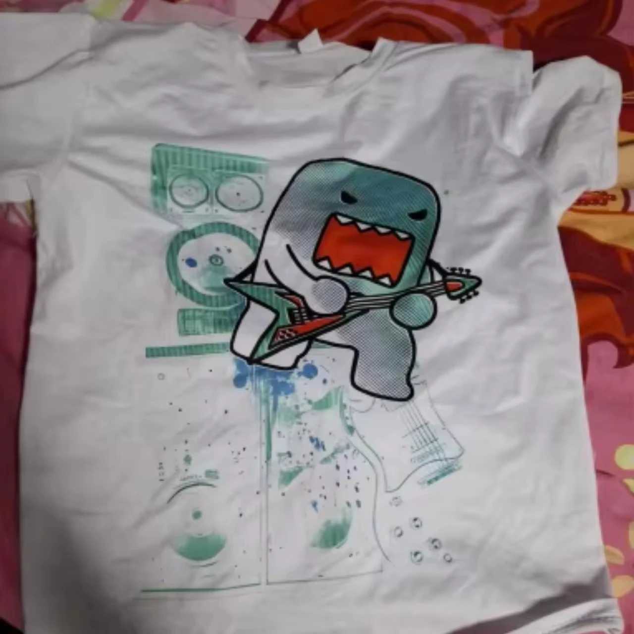 2025 Summer Rhinestone Funny Pattern Daily T-Shirts Men and Women Simple Color Block Versatile Gothic Short-Sleeves Loose Tees W250607