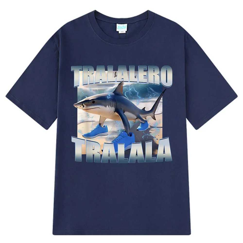 Tralalero Tralala Funny Meme T-shirt Men Women Clothing Fashion Vintage T-shirts Casual Cotton Short Slve T Shirts Tops X250607