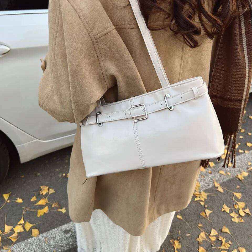 Vintage Handbag for Women 2025 New Autumn/winter Underarm Commuting Belt Korean Casual Single Shoulder Tote Bag Satchels Sac