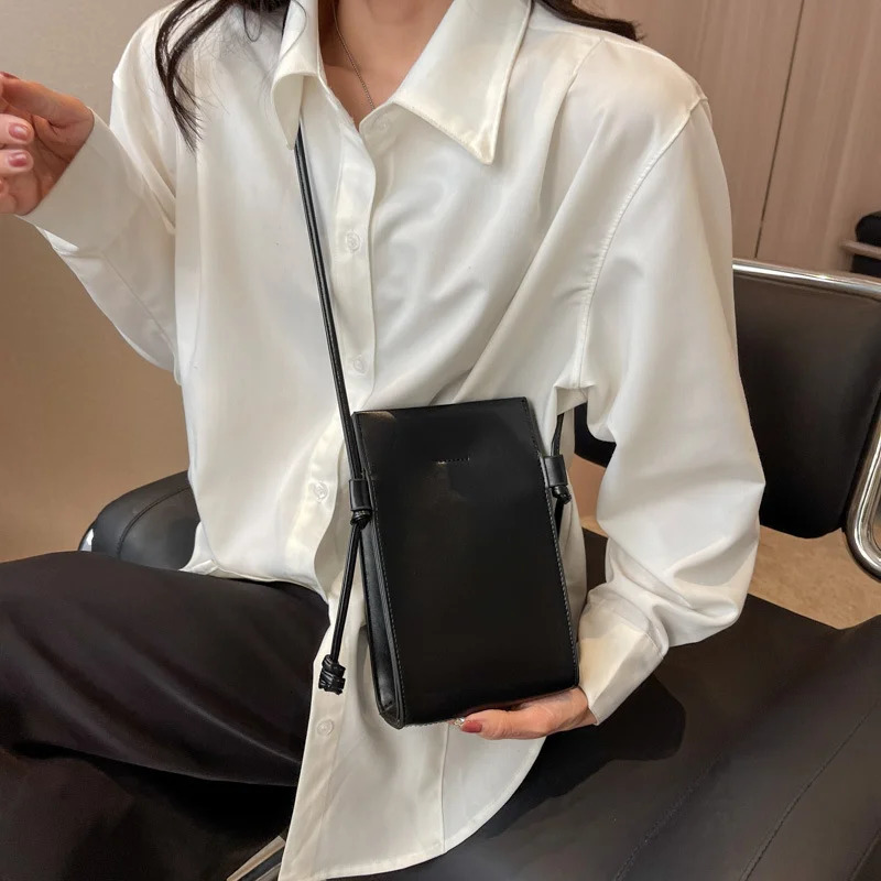 Fashion Versatile Crossbody Bag Ins Simple Soft Leather Shoulder Bag Women Light Zero Wallet Mobile Bag 250606