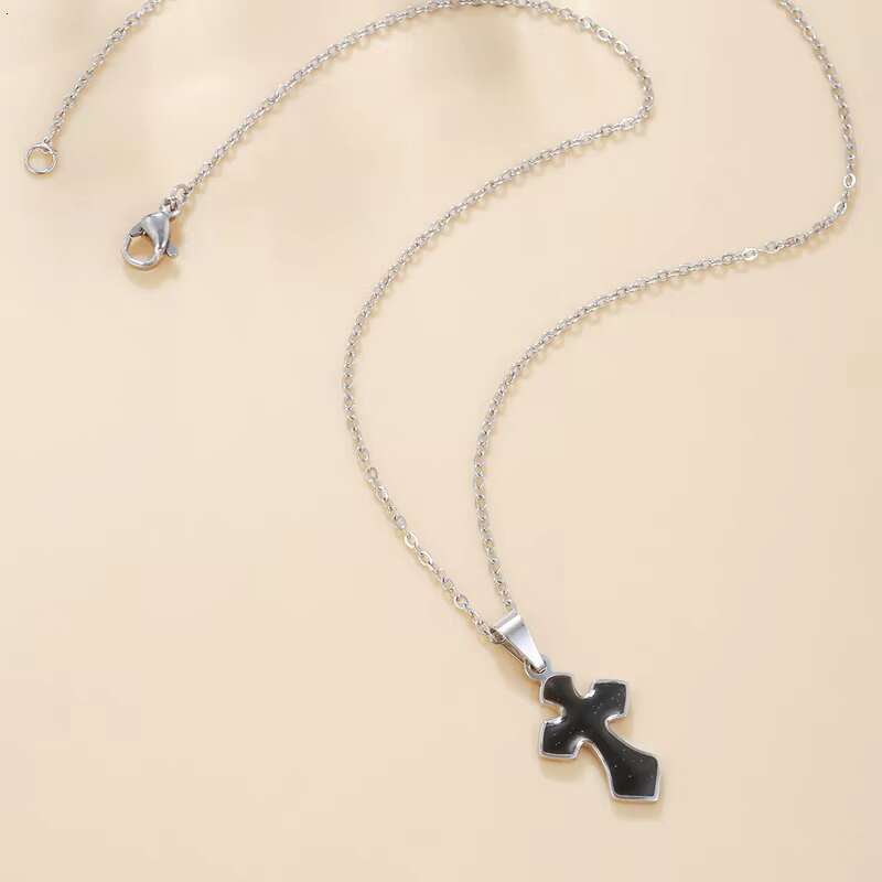 Womens Classic Style Stainless Steel Cross Pendant Necklace Fashionable Mood Change Necklace for Gift Engagement Anniversary