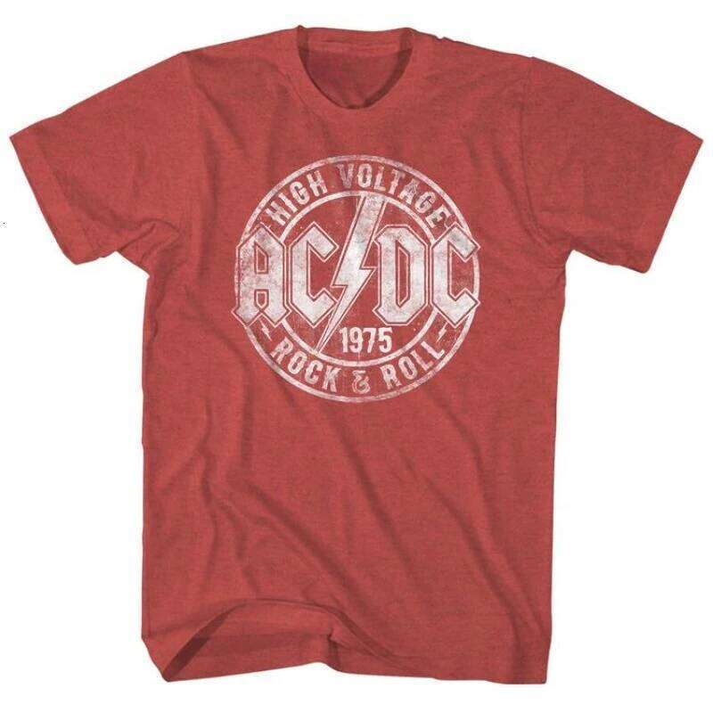 New Voltage ACDC Band Rock American Retro Short Sleeve Cotton Designer High Quality T shirt