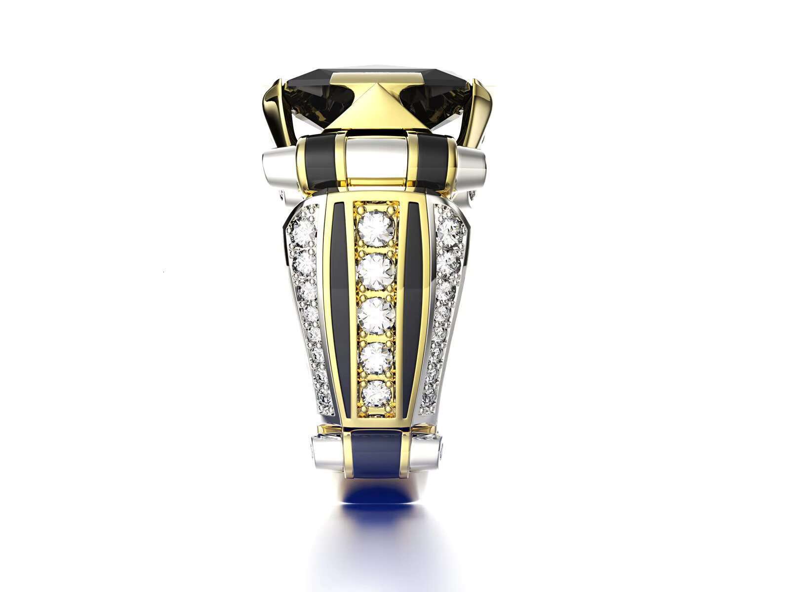 Fashion jewelry factory wholesale price KYRA0891 moissanite diamond ring platinum 18K gold trend 3A men'