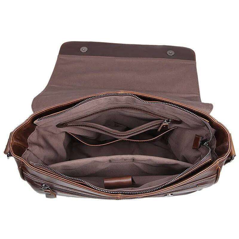 Nesitu High Quality Coffee First Layer Genuine Leather Cross Body Men Messenger Real Skin Shoulder Bags #M7338