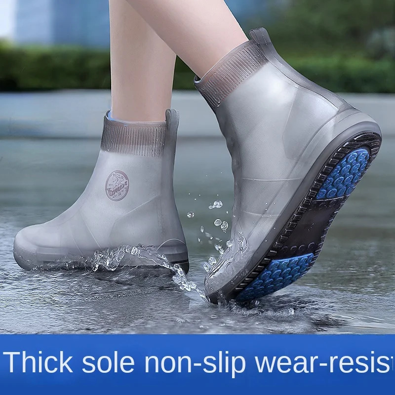 High Tube Thickened Nonslip Rain Boots Cover Waterproof Silicone Shoes Children Rainy Day Outdoor 250528