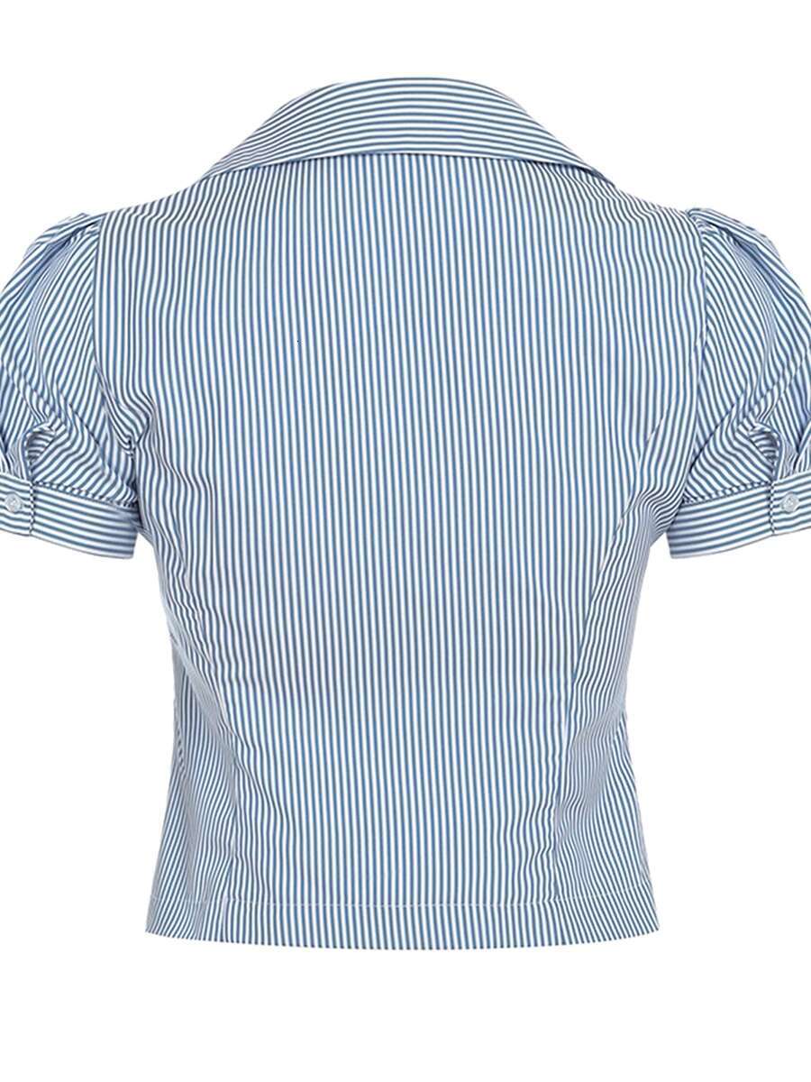 Womens Casual Floral Print Blouse Short Sleeve V-neck Button Down Loose Fit Tops Fashion Streetwear Summer Wear