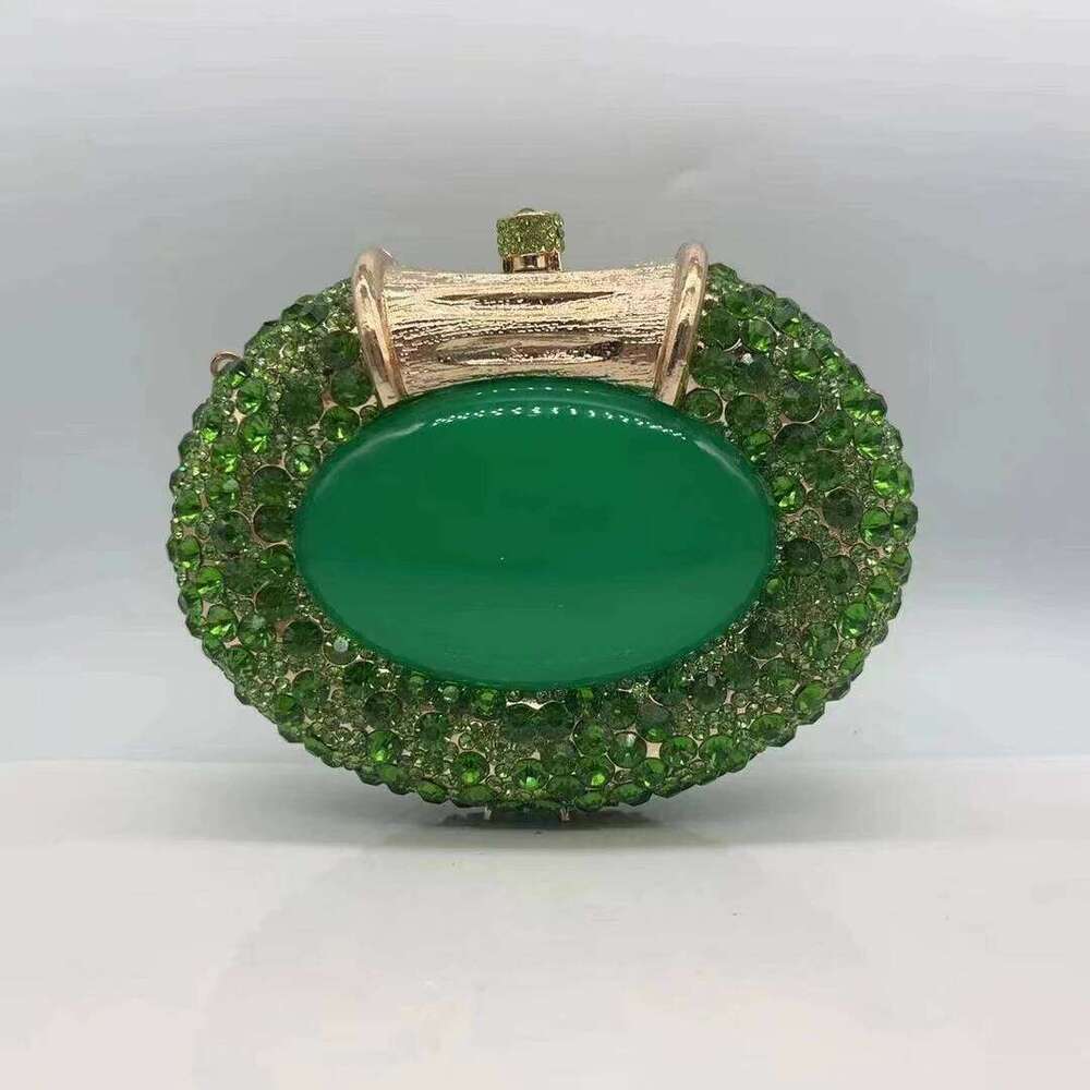 XIYUAN Oval Shaped Crystals Evening Bags Women Boutique Dia Clutch Purses And Handbags Bridal Wedding Gem Phone Purse
