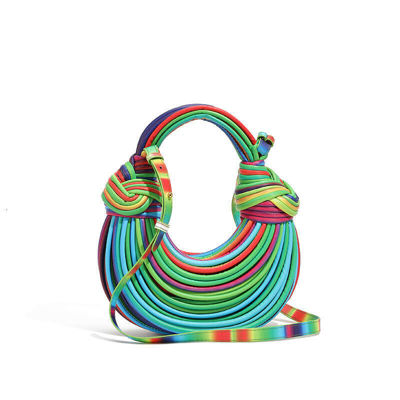 New High-Quality Handwoven Women's with Unique Creative Knotting, Ramen Dumpling Cloud Portable Crossbody Bag Handbag