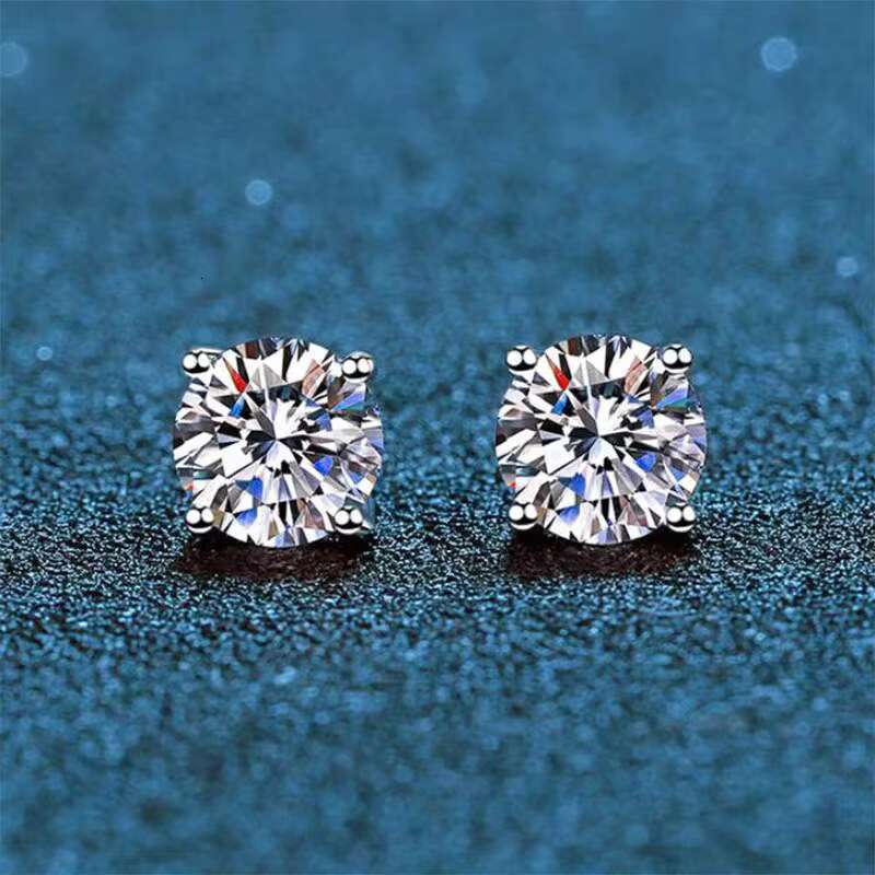 925 Silver Moissanite Stud Earrings Jewelry Sparkling Diamond Earrings Luxury