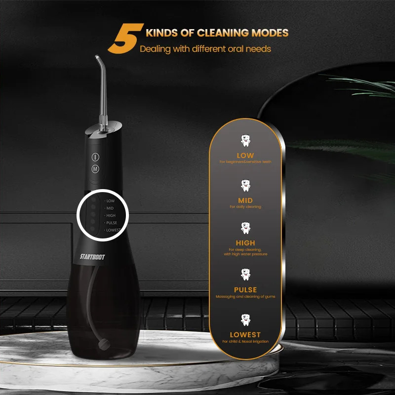 Portable Oral Irrigator 400ML Water Tank 5 Cleaning Modes Mouth Water Flosser IPX7 Waterproof 7 Nozzles USB Charging Dental Care 250605