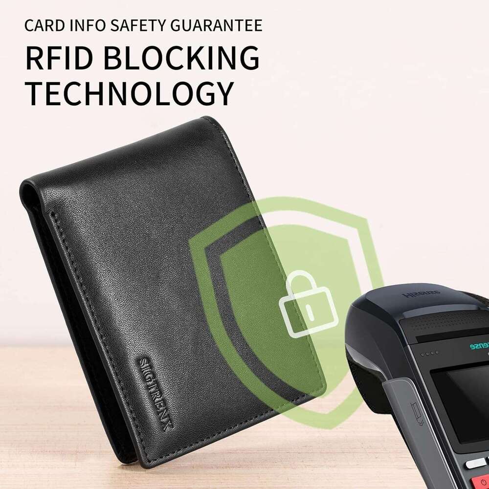 MASA Genuine Leather Mens Wallets Bifold Rfid Blocking with 2 ID Windows