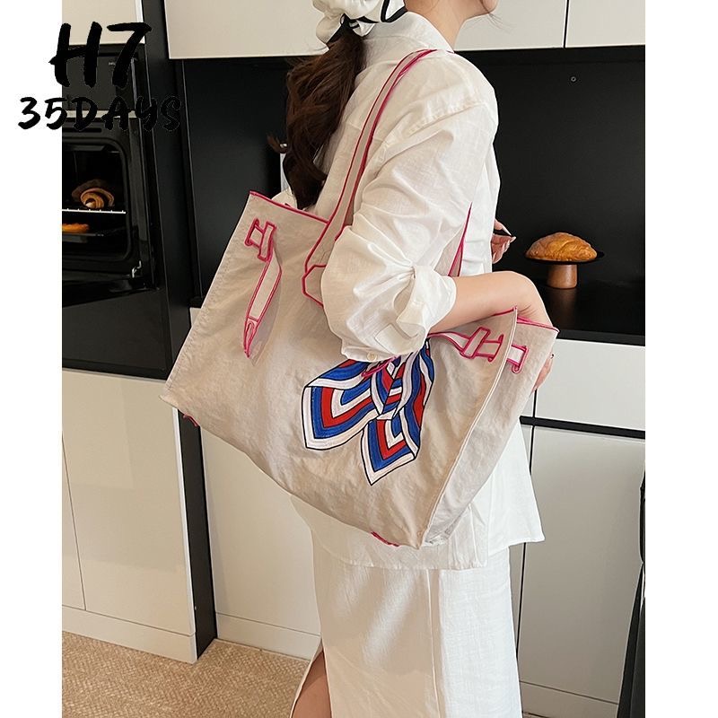 Free shipping designer Bow Embroidery Tote Shoulder Bags Eco-friendly single crossbody square bag high-capacity for women Canvas