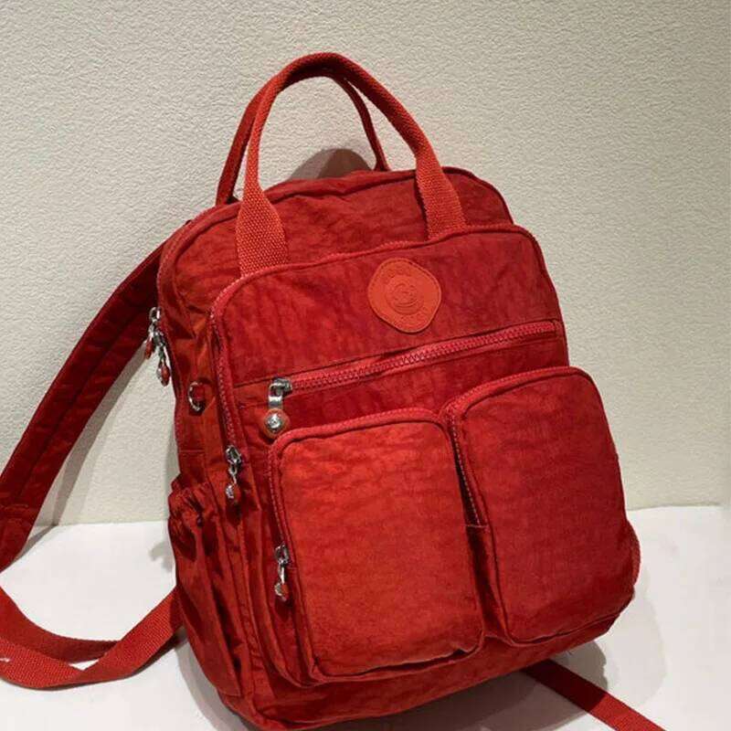 Classic High Quality Waterproof Nylon Women Backpack Travel Backpacks Schoolbag For Girls Solid Color Bookbag
