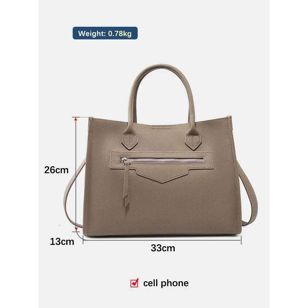 Zency 2024 Women Handbag Vintage Genuine Leather Shoulder Bag Ladies Crossbody Simple Top Handle For Work Designer Big Bags