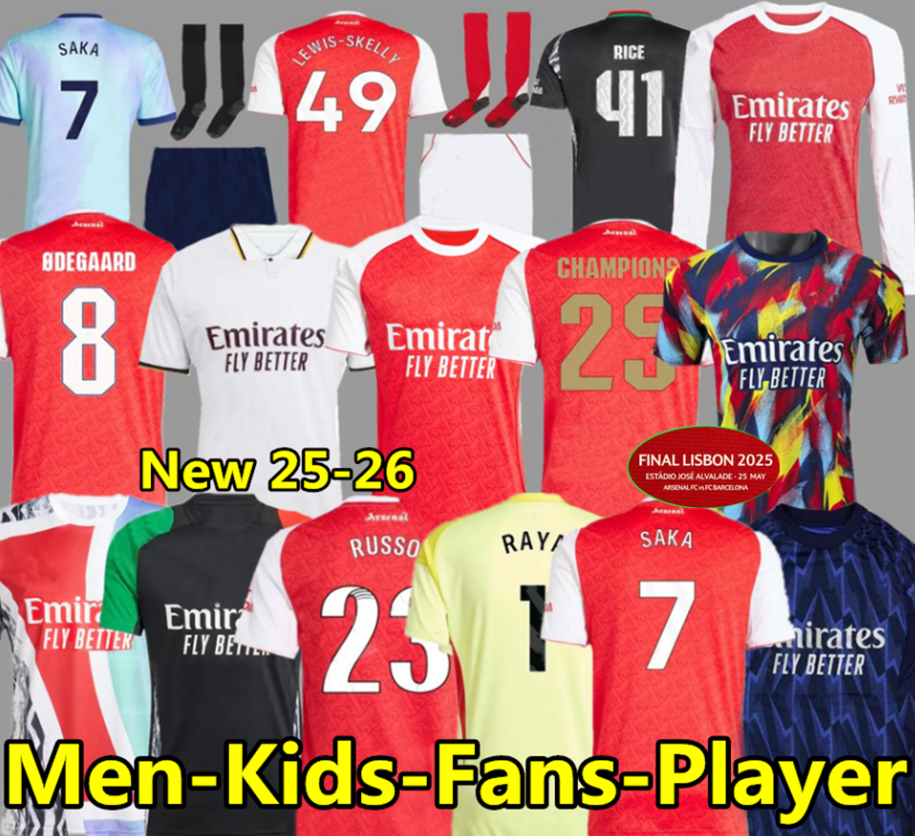 24 25 26 CALAFIORI soccer jerseys RICE SAKA J.TIMBER MARTINELLI RUSSO 2024 2025 2026 football shirt Men Kids ODEGAARD SAMBI VIEIRA SALIBA HAVERTZ Lewis-Skelly