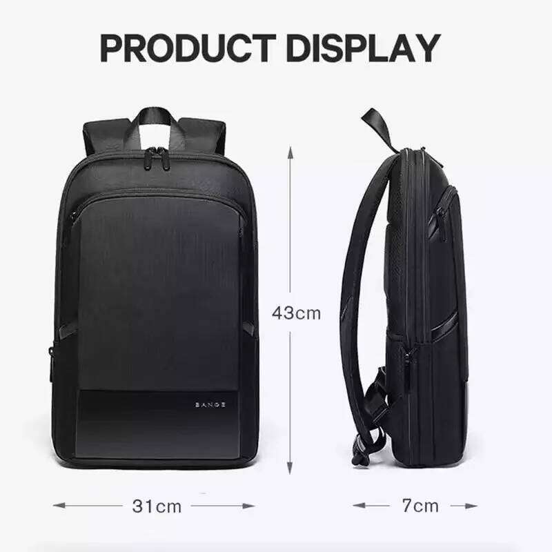 BANGE Slim Business Expandable Waterproof 15.6" Laptop Backpack Fashion Male Travel Light Scalable Shoulder Bags For Men