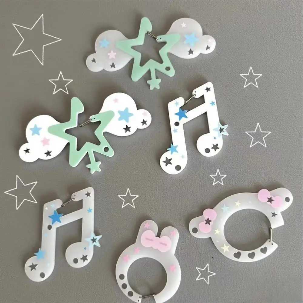 Cartoon Cute Keychain Musical Notes Carabiner Keychains Acrylic Backpack Hanging Pendant Decoration Accessories Holiday Gifts XJ250607