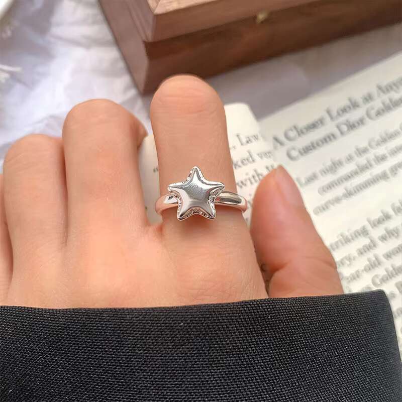 Wholesale personalized European and American design 925 silver Moissanite diamond open geometric ring, fashionable jewelry ring, unisex