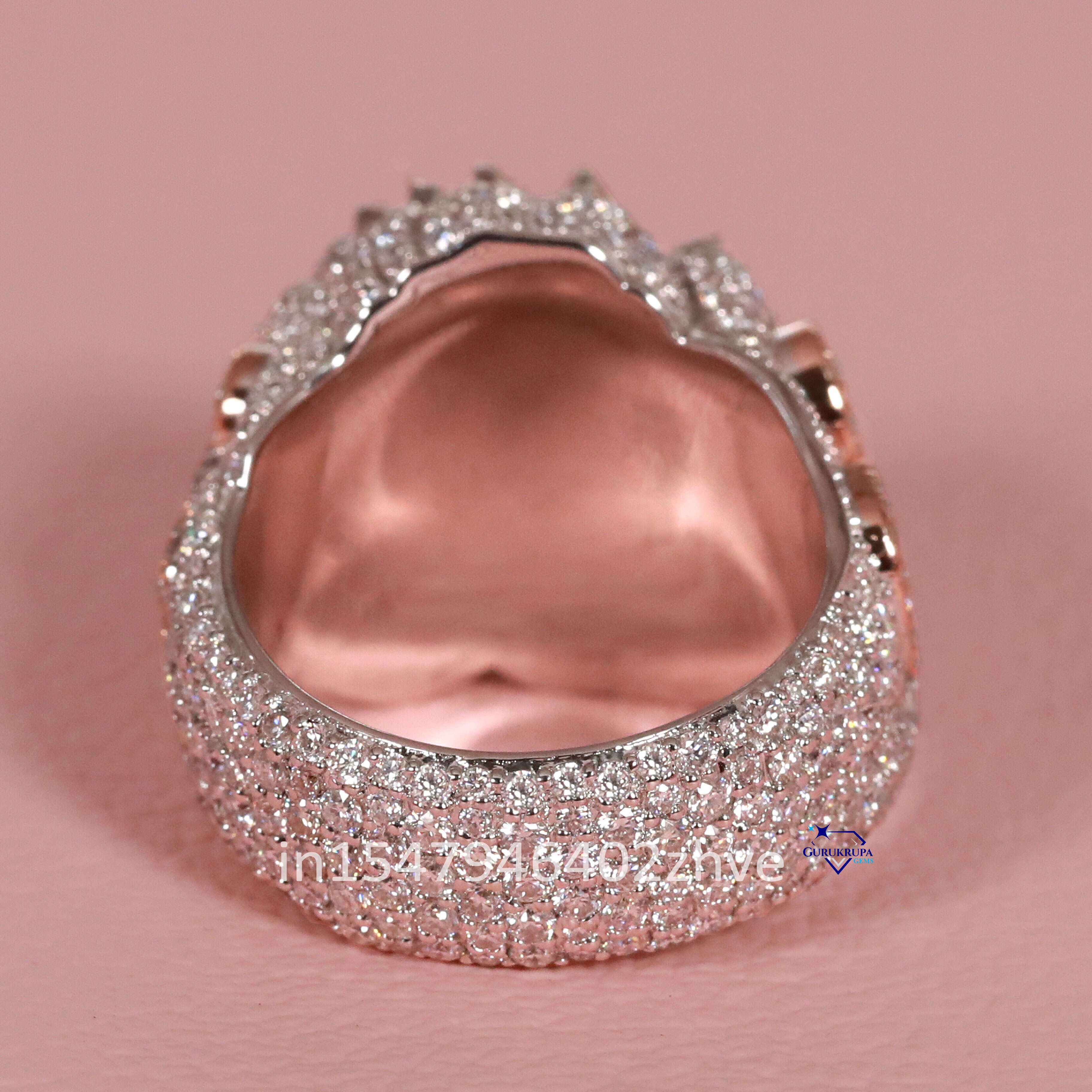Upgrade Your Style With Our New Mens Ring Crafted 14 Kt White and Rose Gold Moissanite Diamond With Enhanced VVS Clarity
