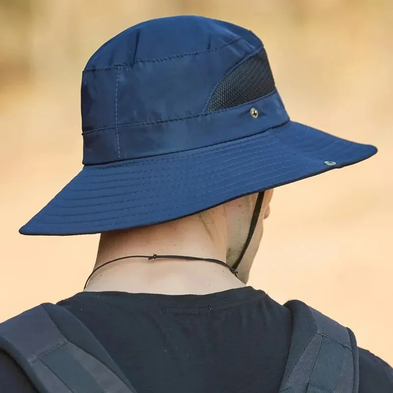 100% Polyester Summer Breathable Fisherman Hat Outdoor Mountaineering Hat Big Eaf Sunshade Hat Benni Hat 250606