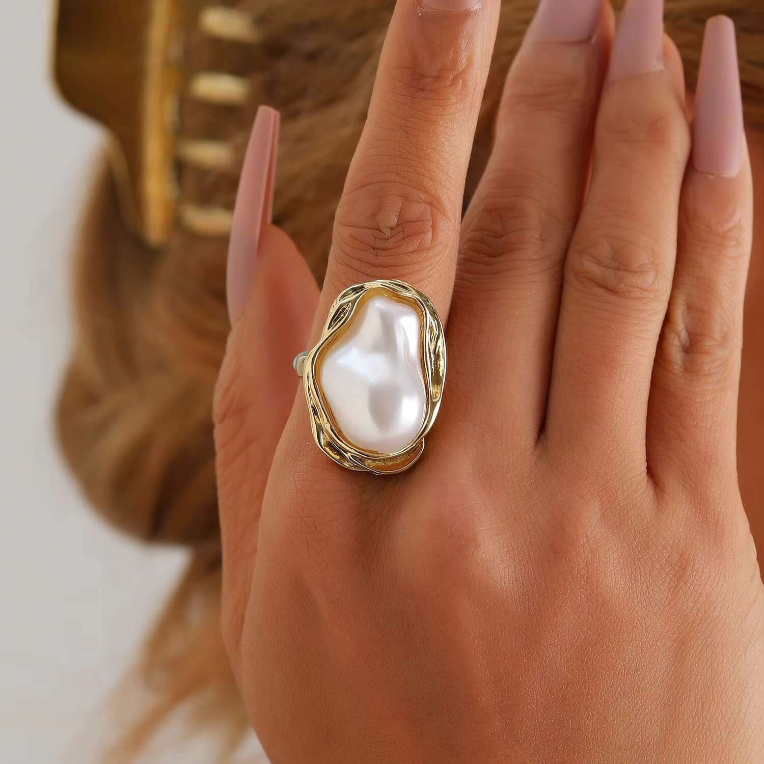 18K Gold Plated Summer Opening Simple Casual Jewelry Popular and Versatile Hawaiian Shell Ring