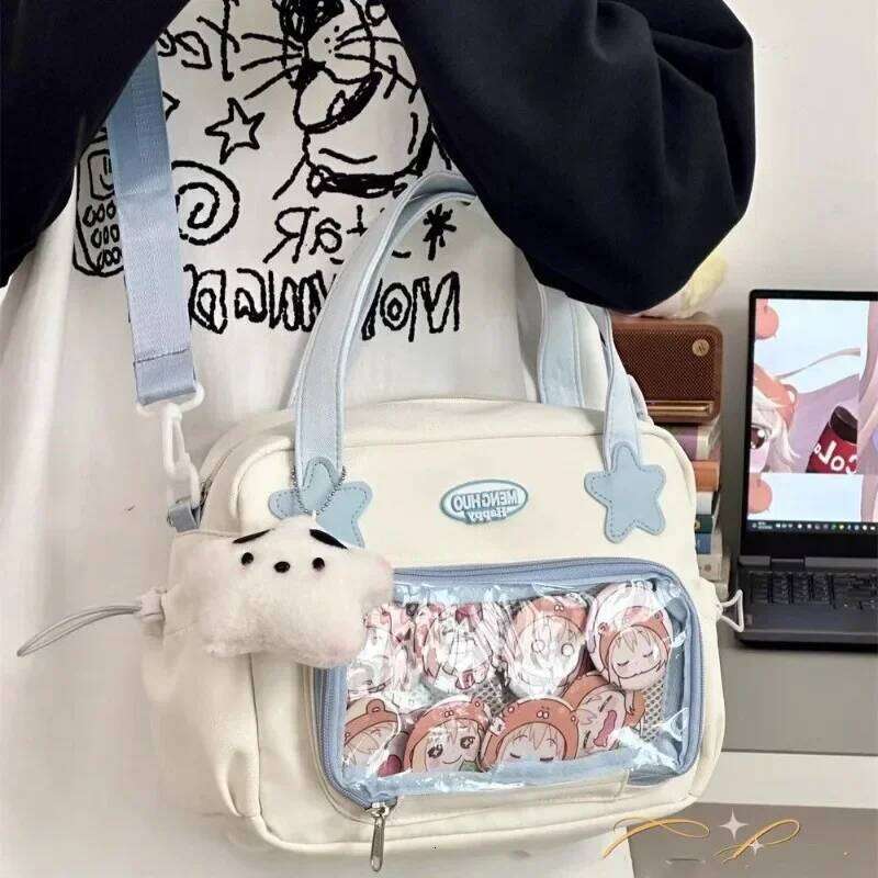 Xiuya Japanese JK Handbags For Women Cute Sweet Shoulder Fashion White Lolita Ita Kawaii Versatile Collegiate Style Bag