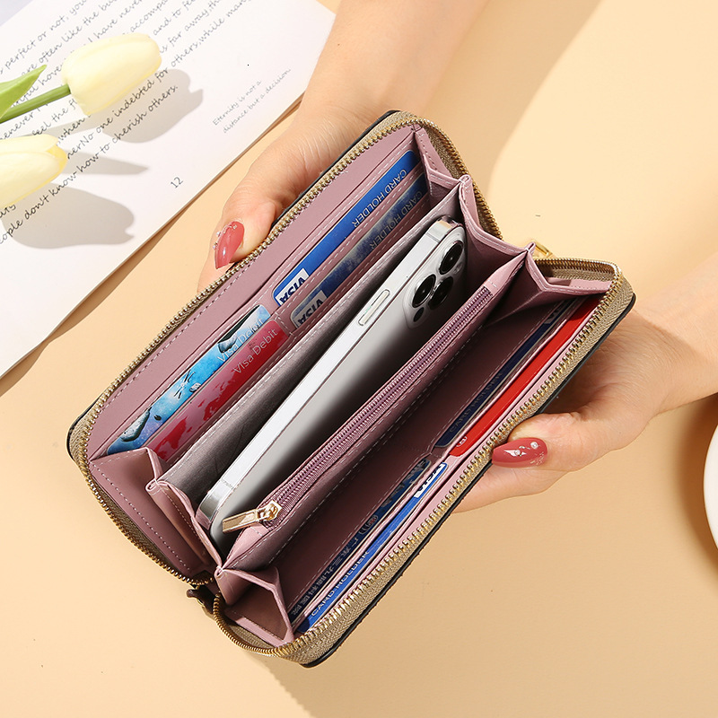 Free Shipping Wallet Women Long Clutch 2025 New Designer Bag Fashion G-shaped Large Capacity Zipper Ladies Wallet Card Holder Phone Bag