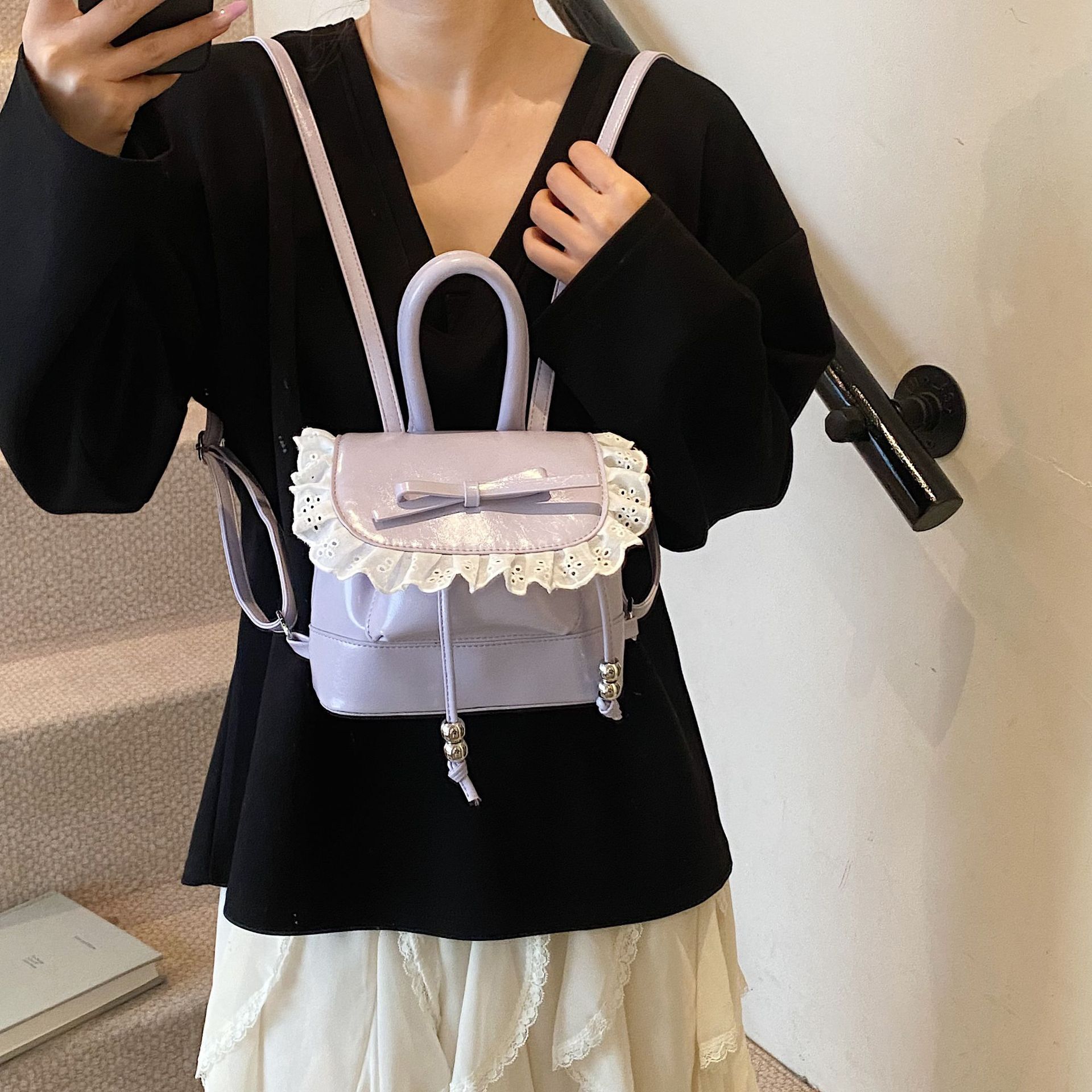 designer Women's Bag 2025 New Spring Fashion Cute Small Backpack Versatile Casual Travel Backpack Bucket Bag