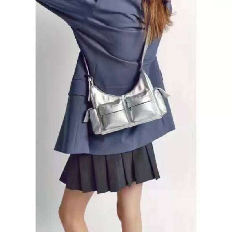 Korean High-Capacity Versatile Commuting With Niche Design, Multi Mouth Bag, Soft Leather Like Crossbody Bag