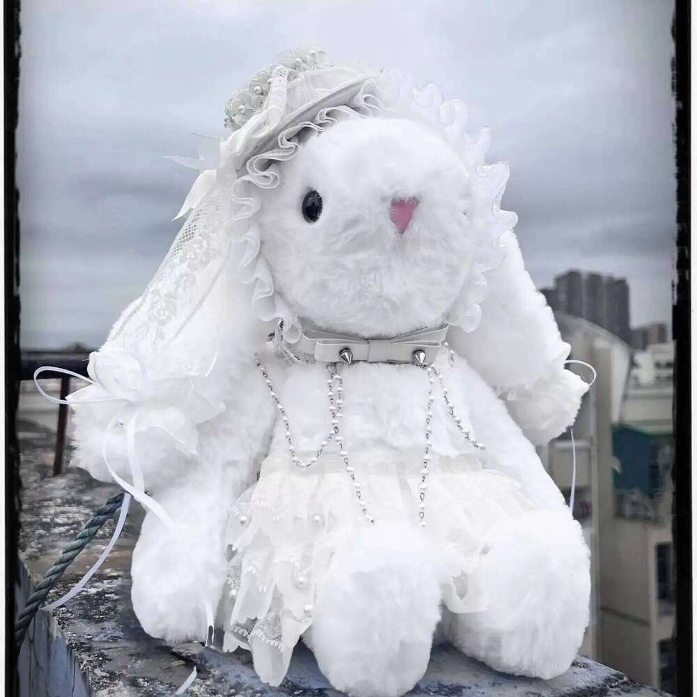 MBTI Bunny Shoulder For Women Cute Plush White Fluffy Y2k Chains Gothic Crossbody Bag Lace Kawaii Lolita Jk Female Handbag