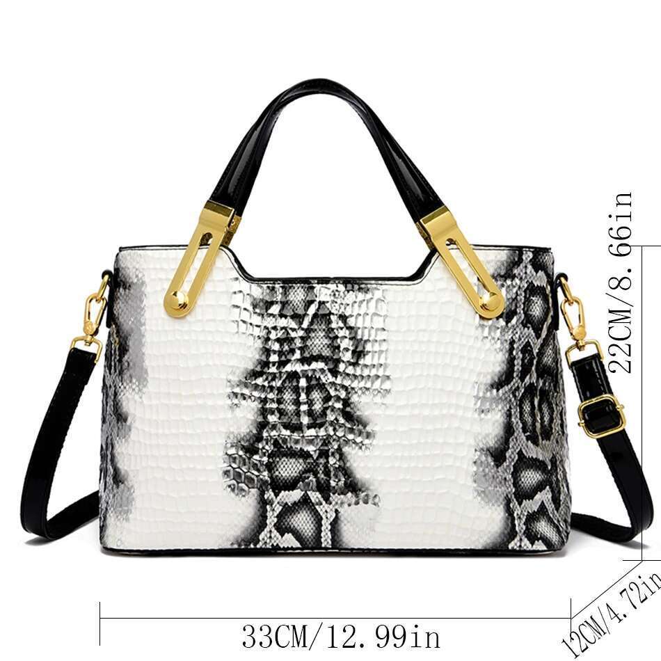 Fashion Trend Noble Women Python Pattern Ladies Handbag And Purse Elegant Wedding Party Casual Tote 2024