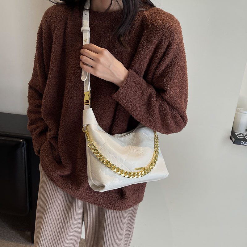 designer Vintage Lunch Box Underarm Small Bag for Women 2025 New Thick Chain Bag Fashion Handbag Shoulder Bag Casual Crossbody Bag