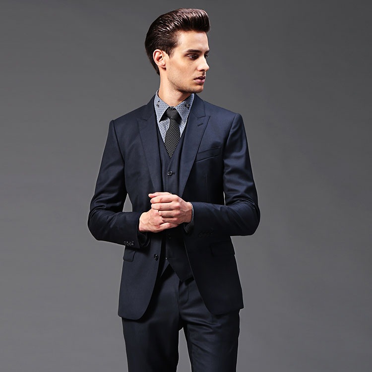 H434Men's slim fit groom wedding professional formal suit three piece suit