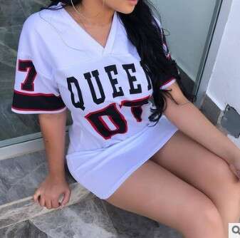 European and American Women's Fashion Casual Hip-hop 07 Letter Print Spring Summer Short Sleeve T-shirt Dress Women 2025 Elegant Versatile New Tr