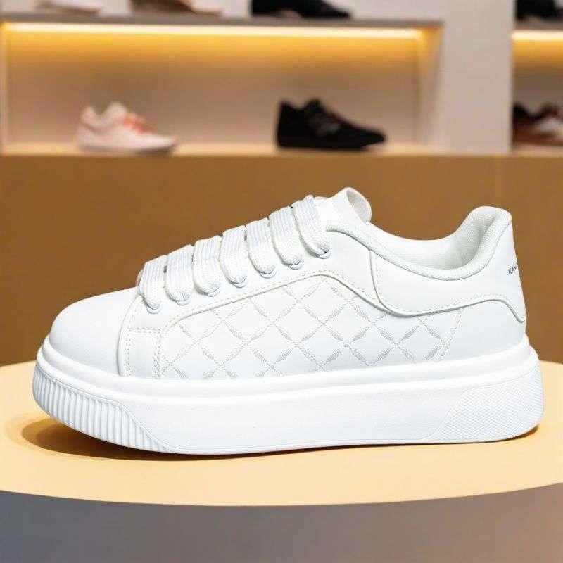 designer Men's shoes 2025, thick-soled white sneakers, Korean version, fashionable and versatile, flat casual sports shoes, three-dimensional che