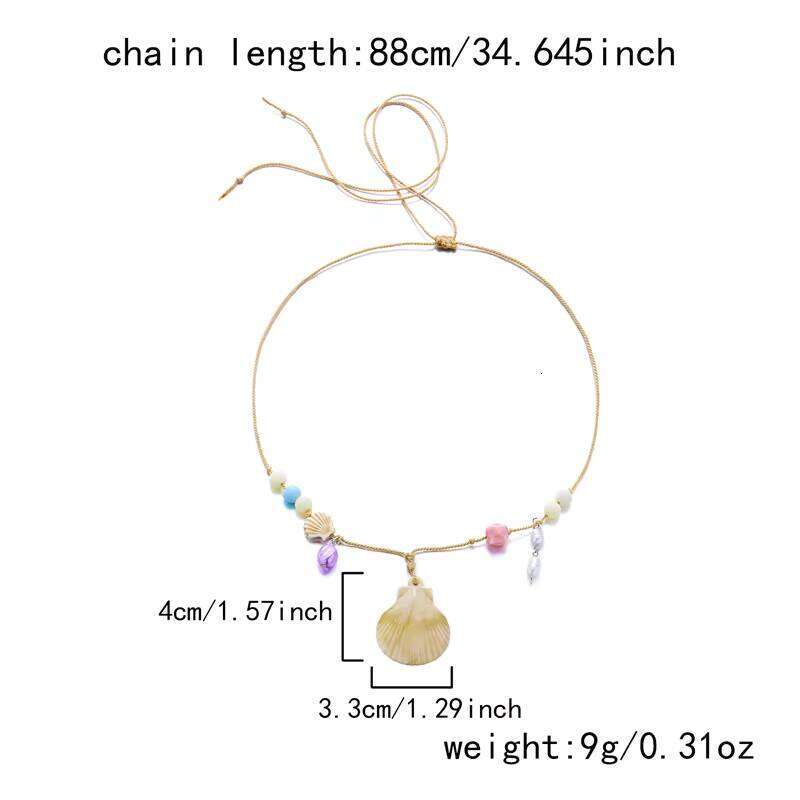 Bohemian Style Ceramic Shell Pendant Pearl Charm Women Girls Summer Beach Creative Y2K Fashion Necklace Jewelry