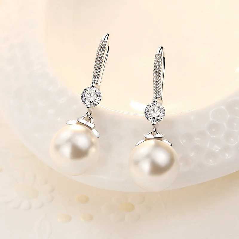 Exquisite Fashion 925 Sterling Silver Necklace Earrings Jewelry Set 10MM Pearl Accessories For Women Engagement Jewelry Gift Z250607
