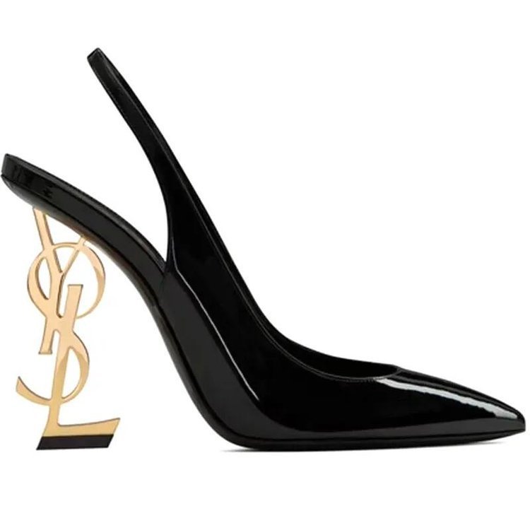 Designer Shoes Women's French Style Slingback Sandals Pointed Toe Alphabet Heel Free Shipping
