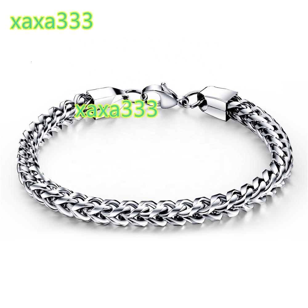 Unisex Stainless Steel Cuban Link Hand Curb Chains Hiphop Fashion Style Waterproof Mens Bracelets or Bangles for Parties
