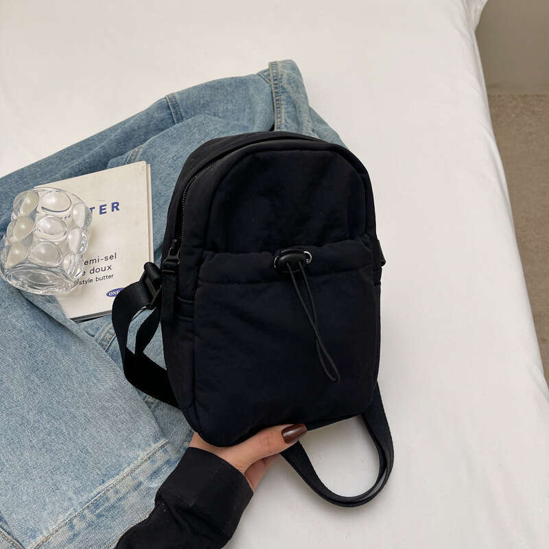 INS Canvas Women's Phone Versatile Casual Lightweight Crossbody Korean Style Niche Design Water Bottle Bag