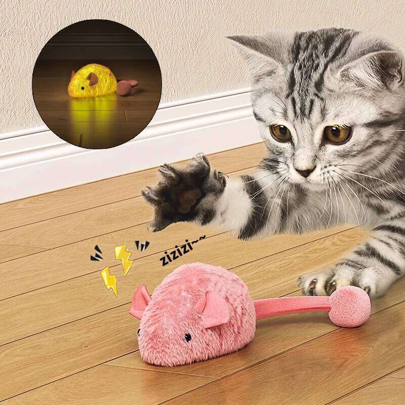 New Mouse Cat Chew Boredom Interactive Kitten Game Indoor Plush Mice Luminous Toys For Cats