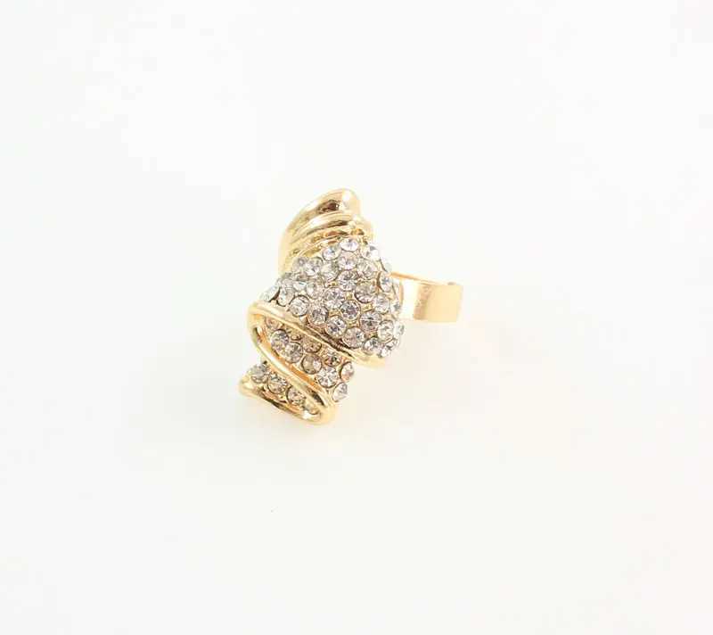 Wholesale Fashion Gold Color Alloy Rhinestone Wedding Jewelry Sets Necklace Ring Earrings For Women Bridal Z250607