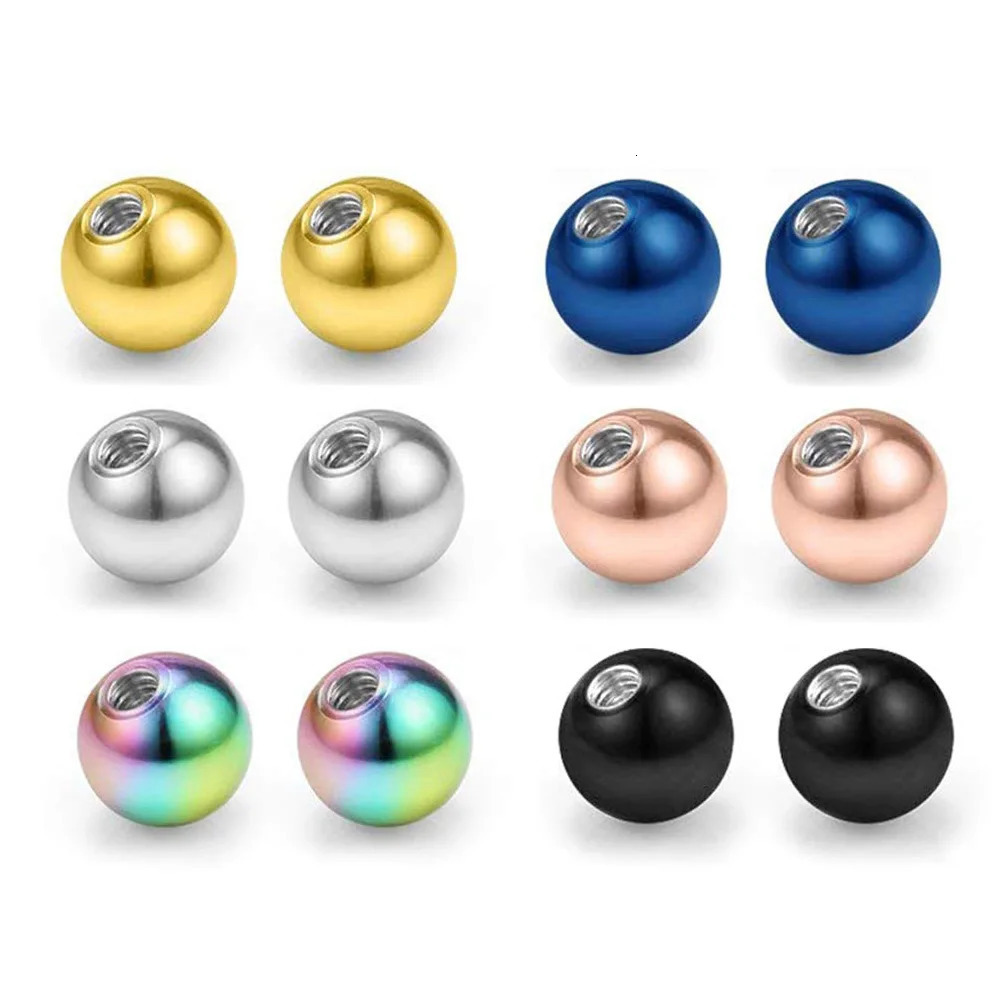 10PCS Stainless Steel Screw Replacement Piercing Ball Lot Labret Eyebrow Bulk Jewelry Accessories 250606