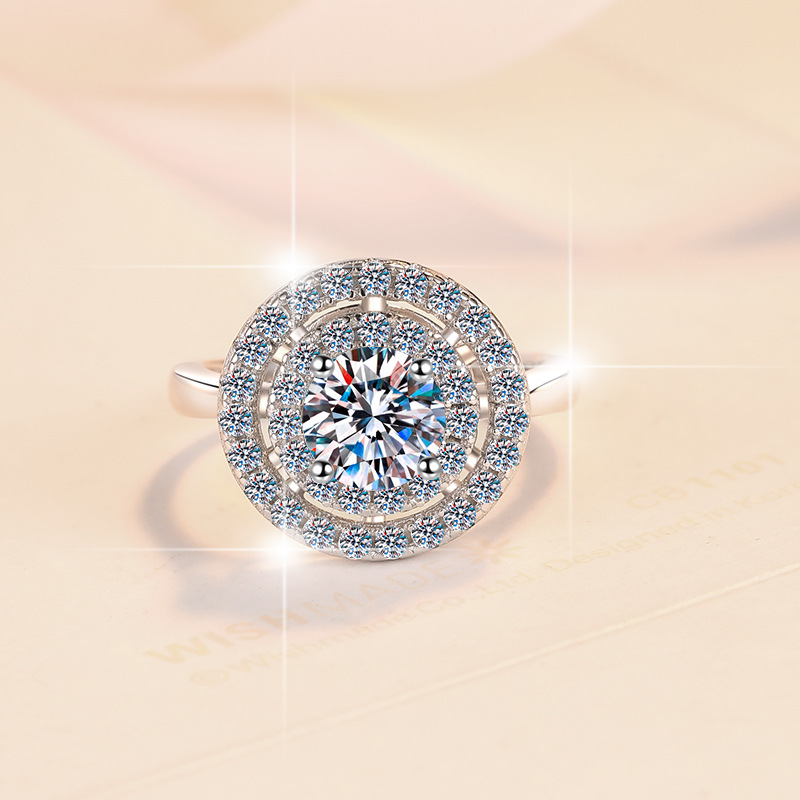 Artisan Crafted Wedding Band Highlighting A Lustrous Single Cut Moissanite Gemstone Amidst Floral Design
