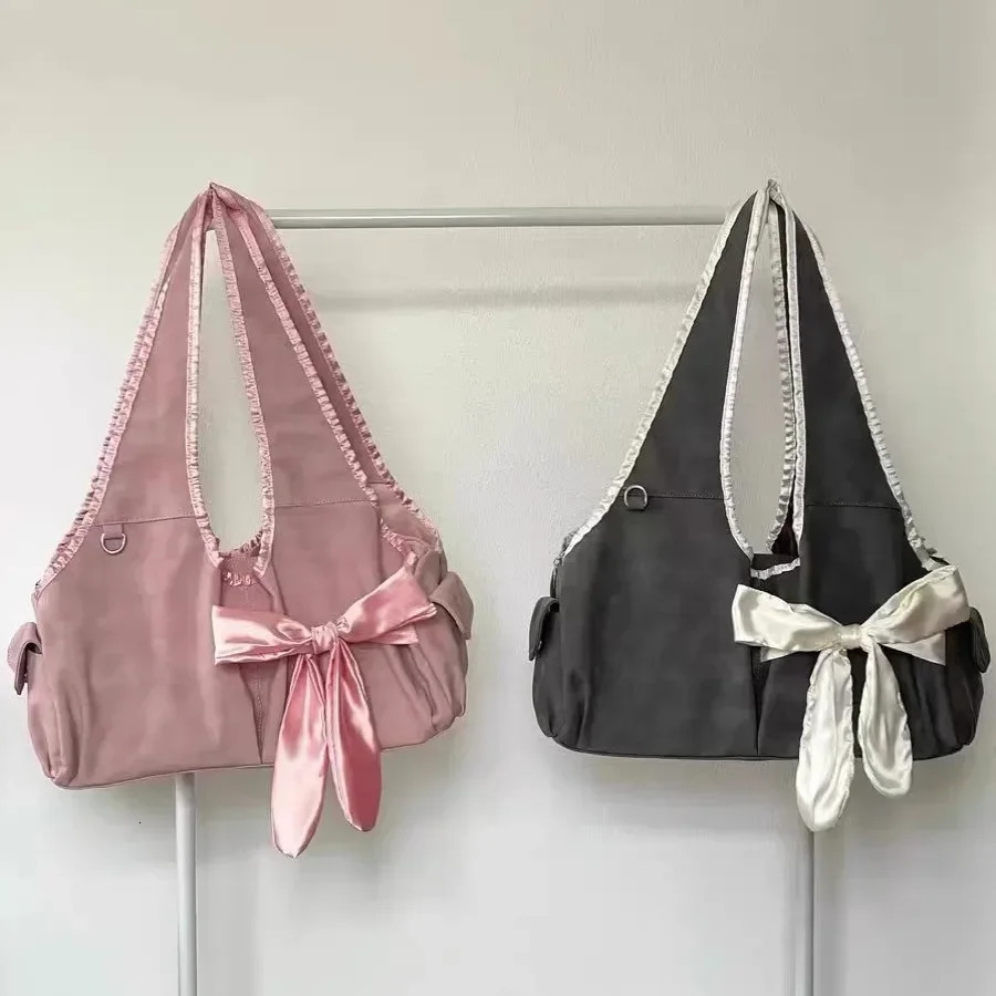 Cute Female Summer Niche Bowknot Shoulder Bag Large Capacity Tote Fashion Armpit Tote Bag Ladies Daily Shopping Bag 250606