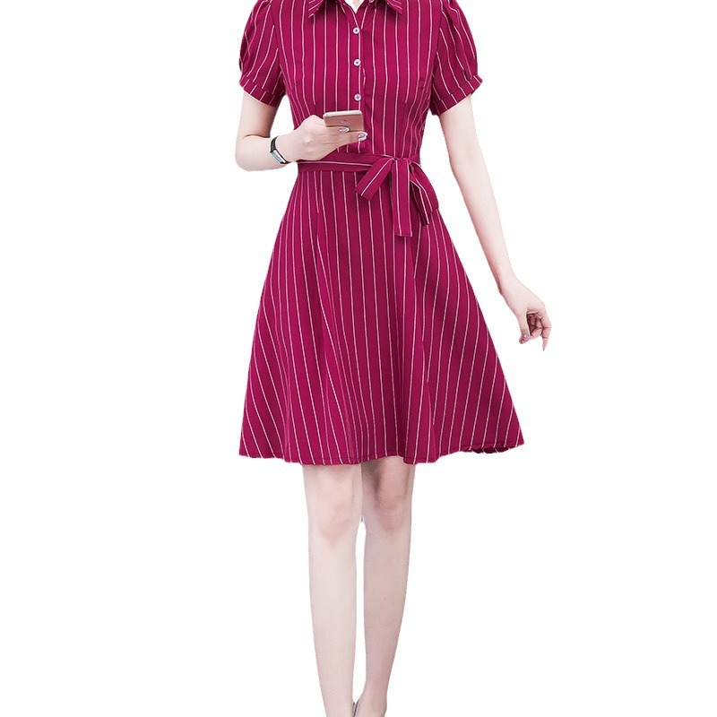 HH380 Autumn and winter new women's red dress yellow women's autumn popular short-sleeved skirt