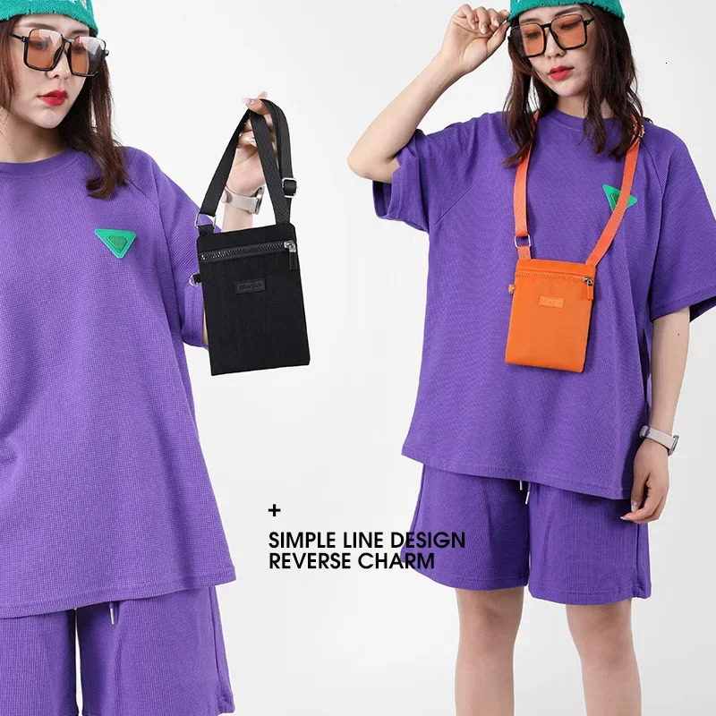 Women Small Crossbody Bag Casual Student Messenger Bags Vintage Ladies Phone Purse Handbag Nylon Canvas Shoulder Bag 250606