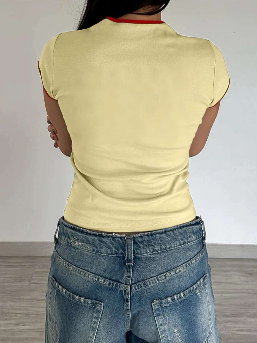 Womens Fit Tops Short Sleeve V-neck Geometric Print Casual Blouses Spring Fashion Shirts Trendy Tees for Ladies